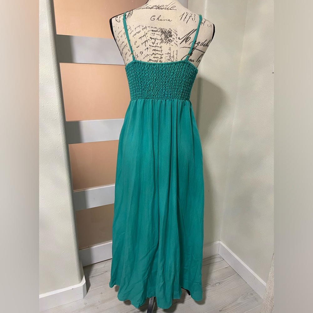 Z Supply Teal Smocked Midi Dress - Picture 3 of 10